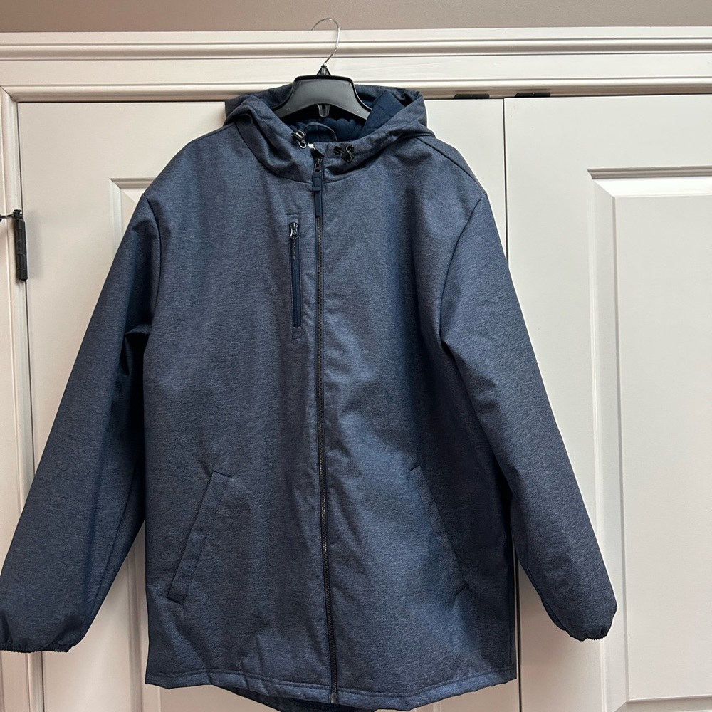 Adidas winter waterproof wind proof stadium jacket Heather blue